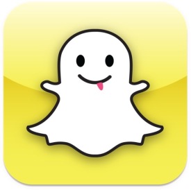 Snapchat ikon. Spøkelse på gul bakgrunn.