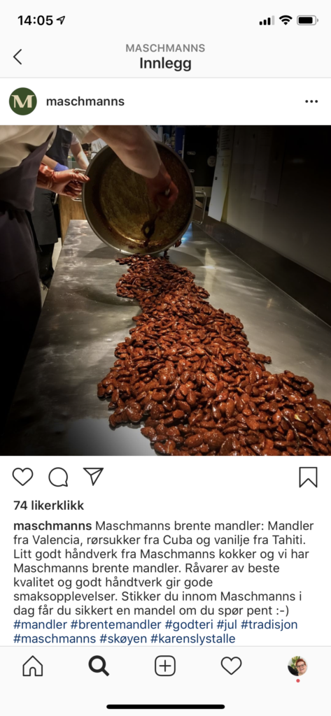 Instagram-innlegg med historien bak produktet